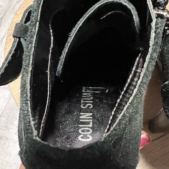 COLIN STUART Women’s Ankle Booties suede Heel 4.8” size 8.5 laced up and buckle - Picture 4 of 14